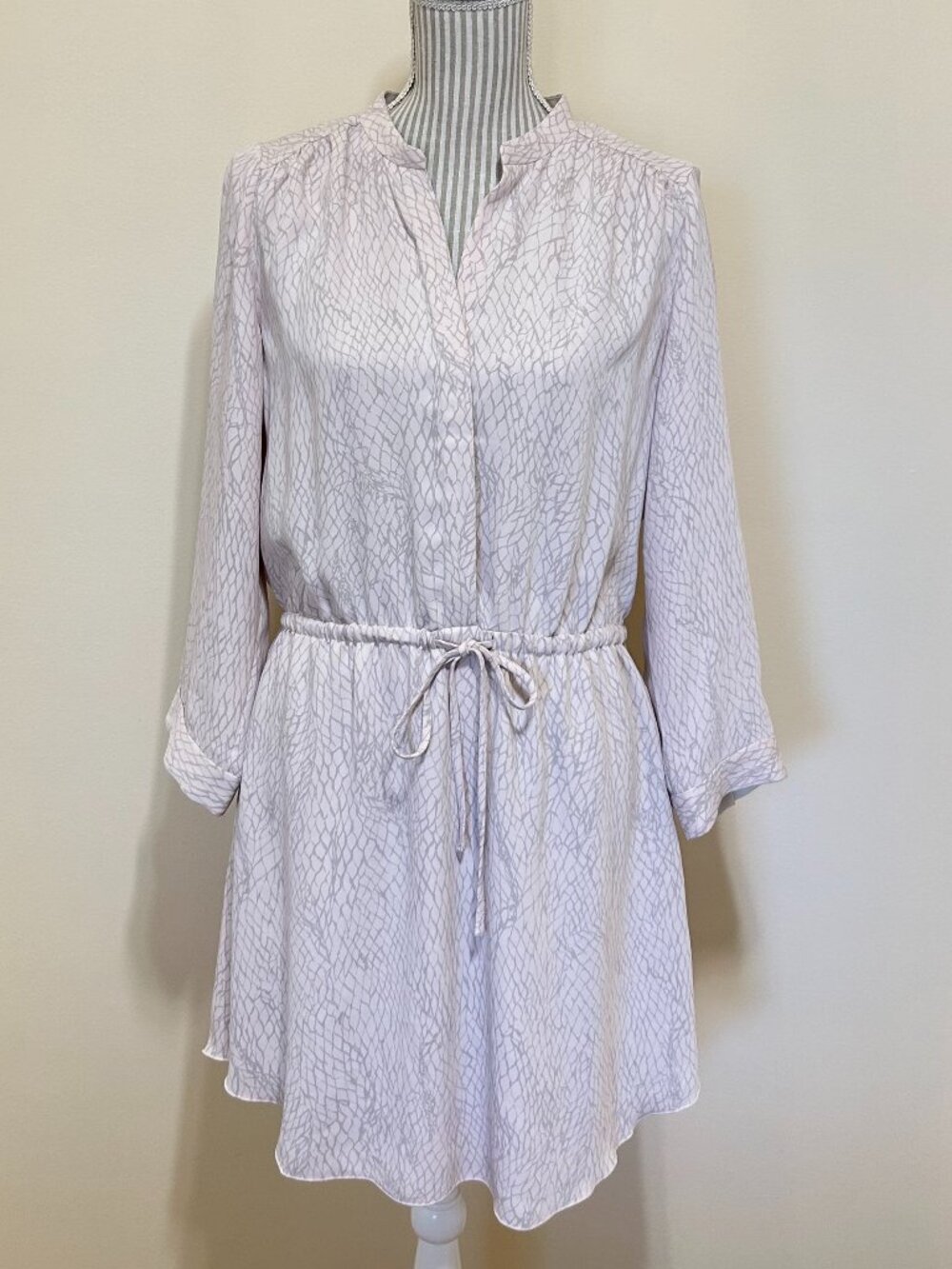 Aritzia Babaton Mini Dress With Drawstring Waist Pale Pink Size L